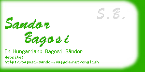 sandor bagosi business card