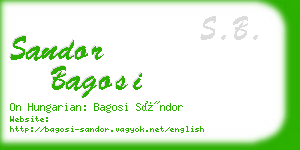 sandor bagosi business card